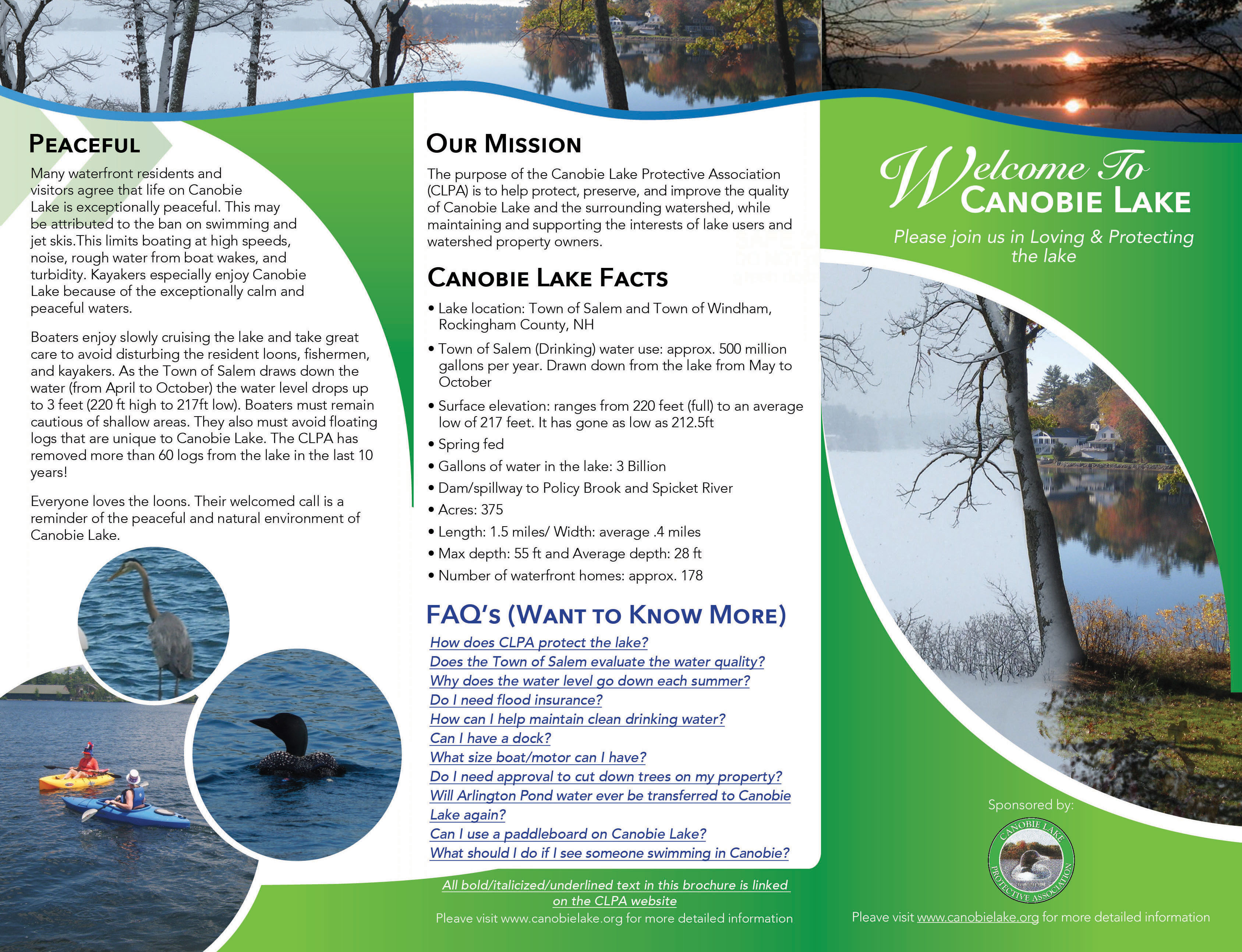 Canobie Lake marketing brochure outside design