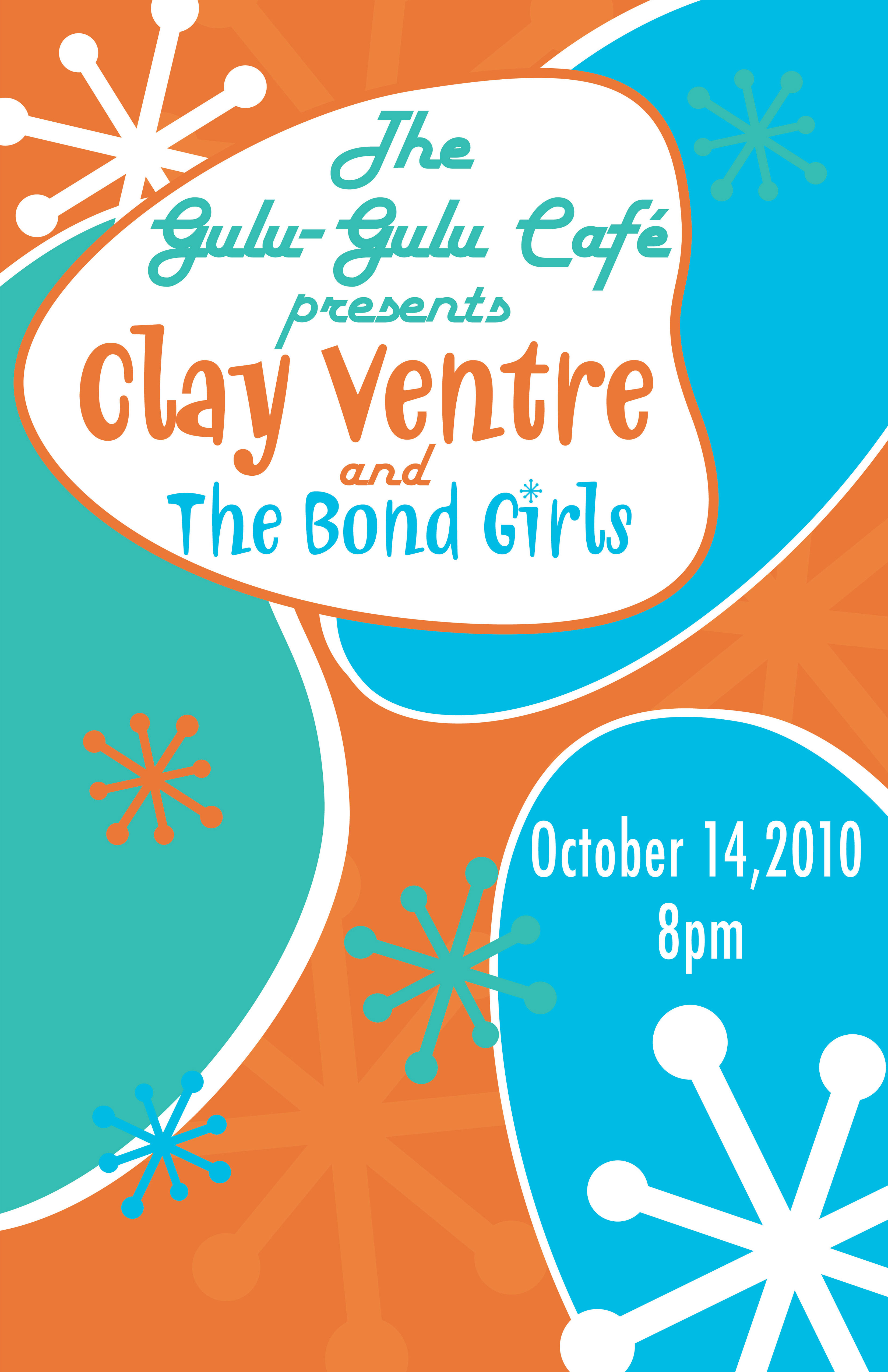 Clay Ventre Gig Poster - reto style illustration