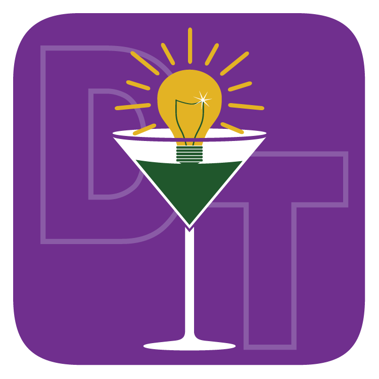 DrinkThink App icon design - lightbulb - martini glass