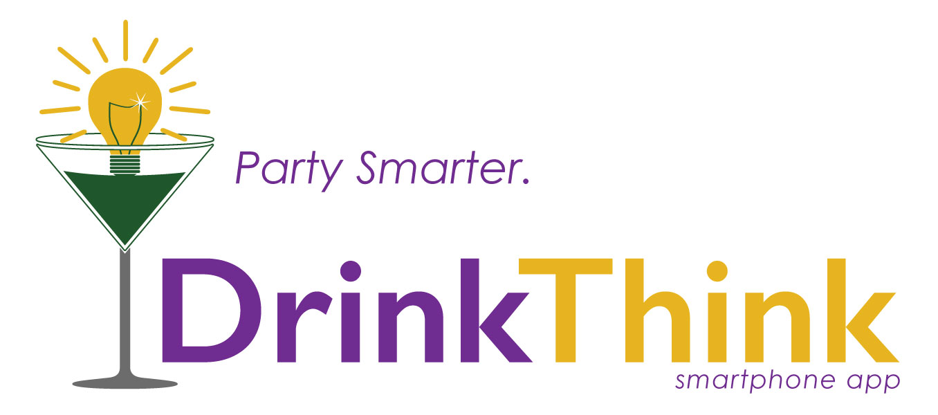 DrinkThink App logo design - lightbulb - martini glass