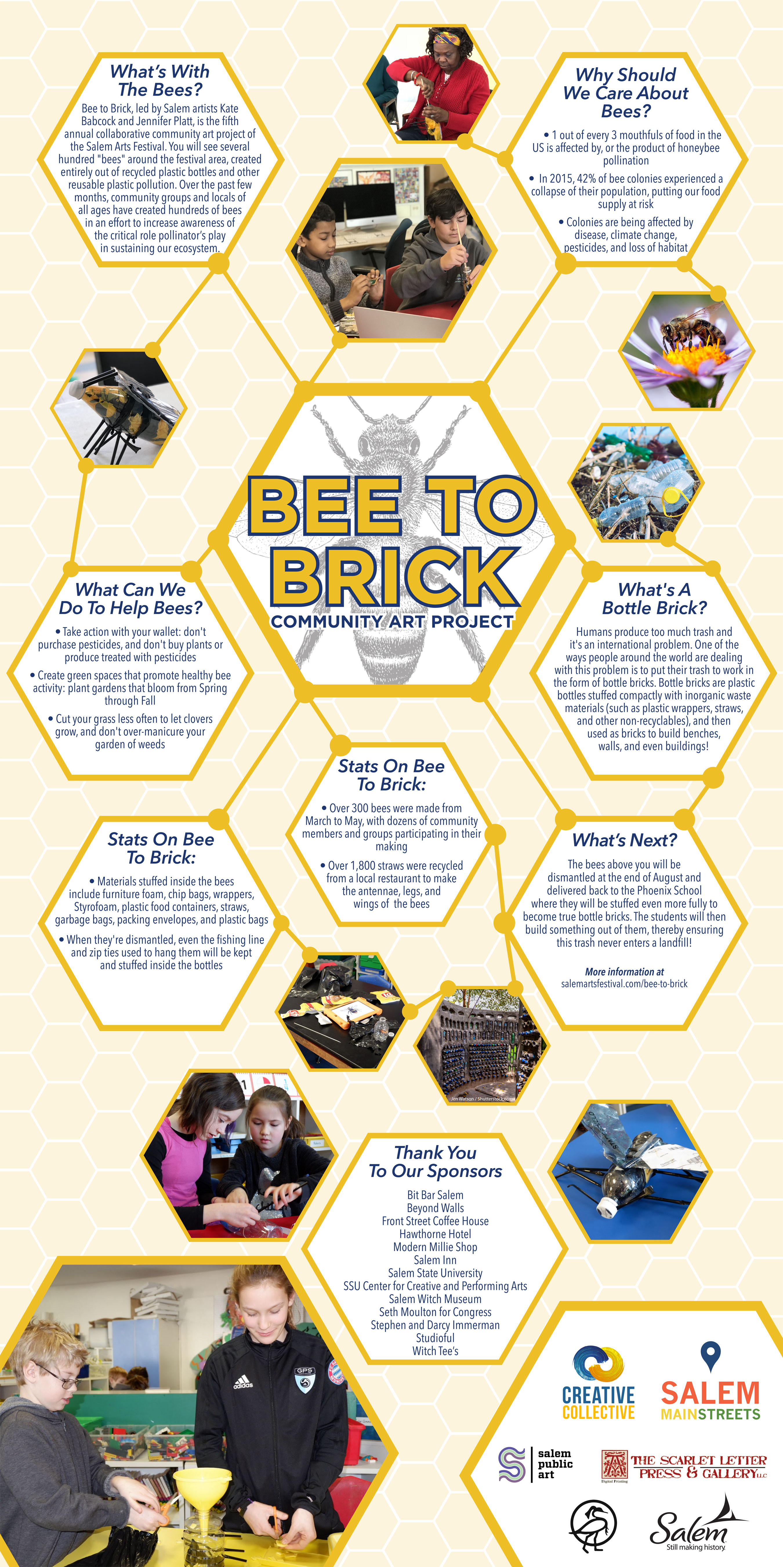 Salem Arts Festival "Bee to Brick" Poster illustration