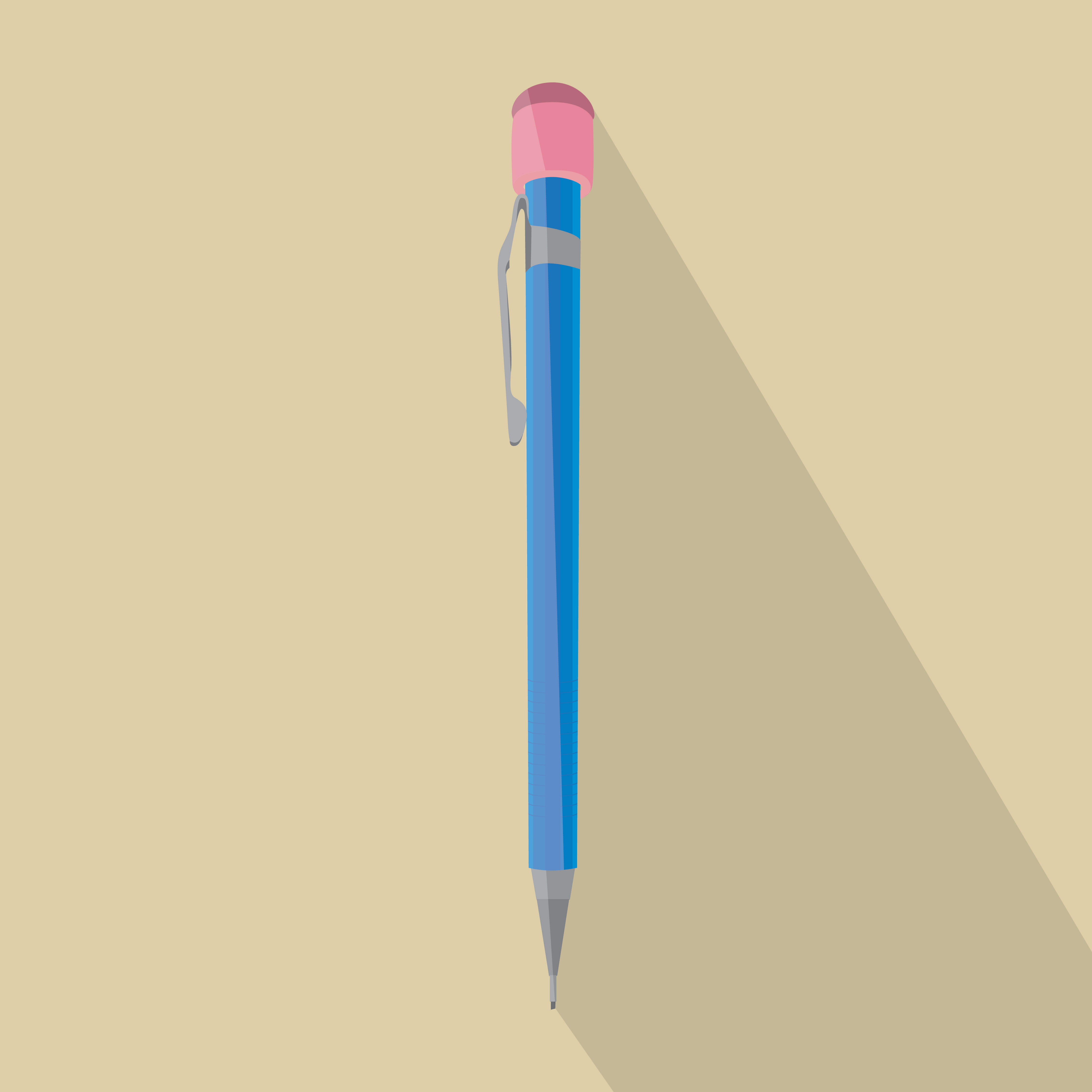 mechanical pencil on beige background illustration