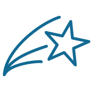 Shooting star, symbolizing achievement and success